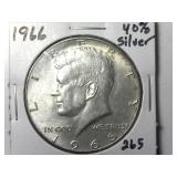 1966 40 % Silver Kennedy Half Dollar