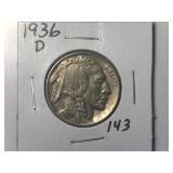 1936 D Buffalo Nickel