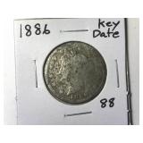 1886 Key Date Liberty V-Nickel