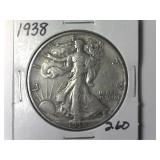 1938 Walking Liberty  Half Dollar