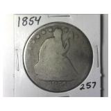 1854 Seated Liberty Half Dollar