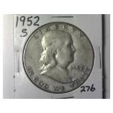 1952-S Franklin Half Dollar