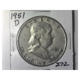 1951-D Franklin Half Dollar