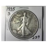 1935-S Walking Liberty  Half Dollar