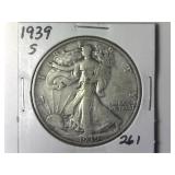 1939-S Walking Liberty  Half Dollar