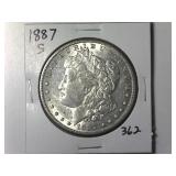 1887-S Morgan Silver Dollar