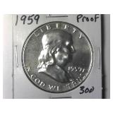 1959 Proof Franklin Half Dollar