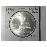 1994-D Capital Silver Dollar