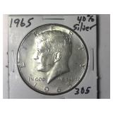 1965 40% Silver Kennedy Half Dollar