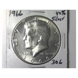 1966 40% Silver Kennedy Half Dollar