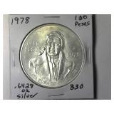 1978 100 Pesos Mexico Silver
