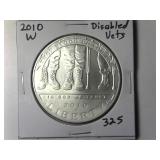 2010-W Disabled Vets Silver Dollar