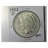 1922-D Peace Silver Dollar