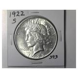 1922-S Peace Silver Dollar