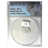 2023 .10 Oz Anacs MS70 Fractional Set Coin