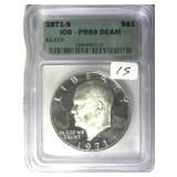 1971-S ICG Pr69Dcam Silver Ike Dollar