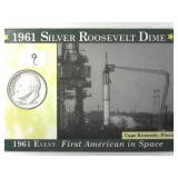 1961 Silver Roosevelt Dime