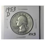 1953-D Washington Quarter