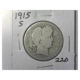 1915-S Barber Quarter