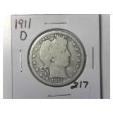 1911-D Barber Quarter