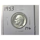 1953 Roosevelt Dime