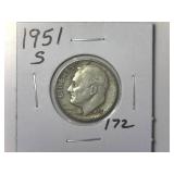 1951-S Roosevelt Dime
