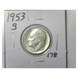 1953-S Roosevelt Dime