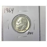 1964 Roosevelt Dime