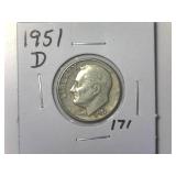 1951-D Roosevelt Dime