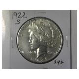 1922-S Peace Silver Dollar