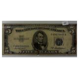 1953 A $5 Blue Seal Silver Certificate Note