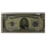 1934 D $5 Blue Seal Silver Certificate Note