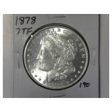 1878 7-TF Long Arrow Feather Morgan Silver Dollar
