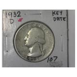 1932-D Key Date  Washington Quarter