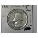 1956 Type B Rev Washington Quarter
