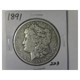 1891 Morgan Silver Dollar