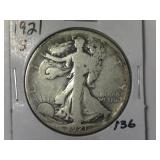 1921-S Walking Liberty Half Dollar