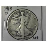 1918-D Walking Liberty Half Dollar