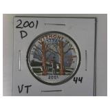 2001-D VT Colorized State Quarter