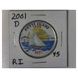 2001-D RI Colorized State Quarter