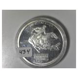 Cherokee Strip One Ounce .999 Silver Round