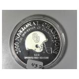 2000 OU Champs One Ounce .999 Silver Round