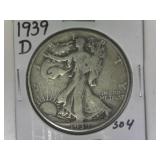 1939-D Walking Liberty Half Dollar