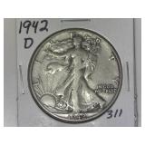 1942-D Walking Liberty Half Dollar