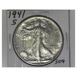 1941-S Walking Liberty Half Dollar