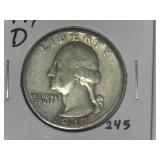 1947-D Washington Quarter