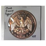 One Ounce Copper Round