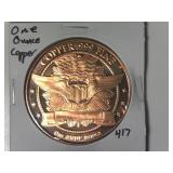 One Ounce Copper Round