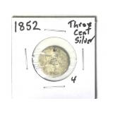 1852 Three Cent Silver