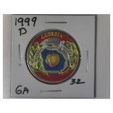 1999-D GA Colorized State Quarter